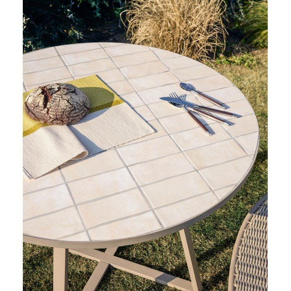 Okrogla vrtna miza s keramično ploščo ø 90 cm Tella – Kave Home-image-2