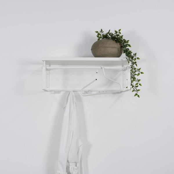 Bel kovinski stenski obešalnik s polico 70 cm Rex – Spinder Design-image-3