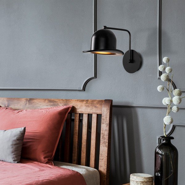 Črna stenska svetilka ø 19 cm Fötr Sivani – Opviq lights-image-1