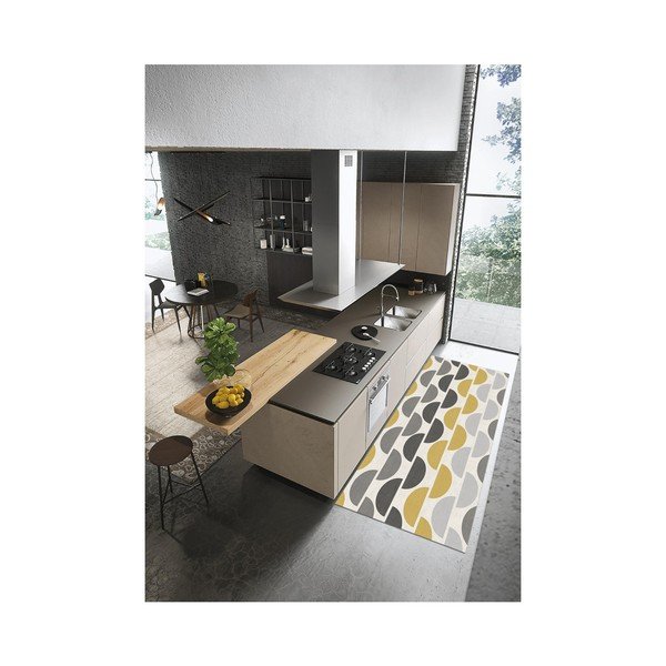 Floorita Halfmoon siva in rumena preproga, 60 x 190 cm-image-3