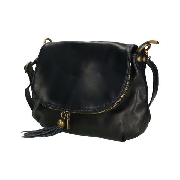 Temno modra usnjena torbica Chicca Borse Marrone-image-1