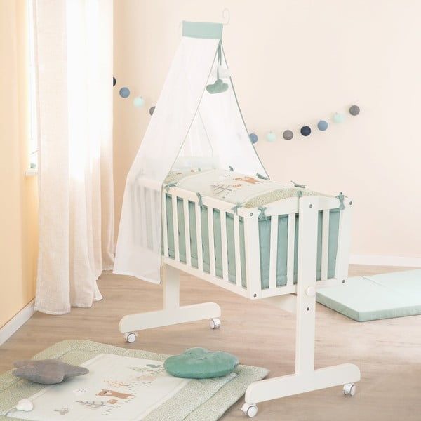 Svetlo zelena bombažna otroška posteljnina za otroško posteljico 80x80 cm Woodland Buddies – Roba-image-3