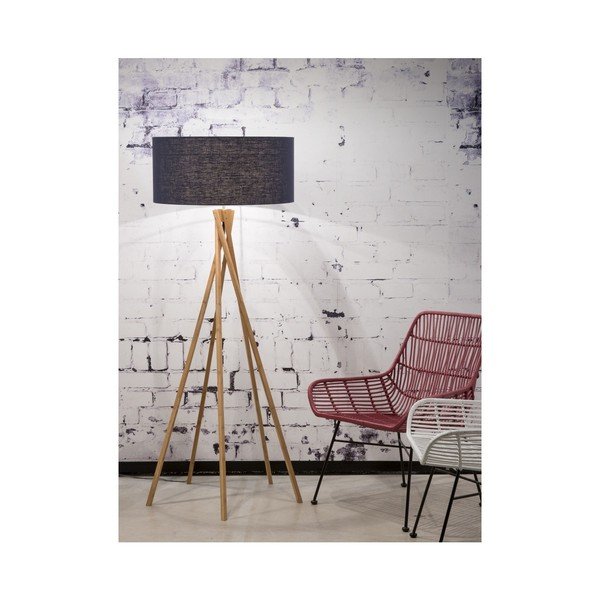 Talna svetilka z modrim senčnikom in bambusovo strukturo Good&Mojo Kilimanjaro-image-1