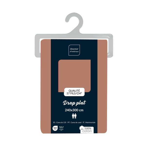 Rožnato-oranžna bombažna rjuha 240x300 cm Lina – douceur d'intérieur-image-2