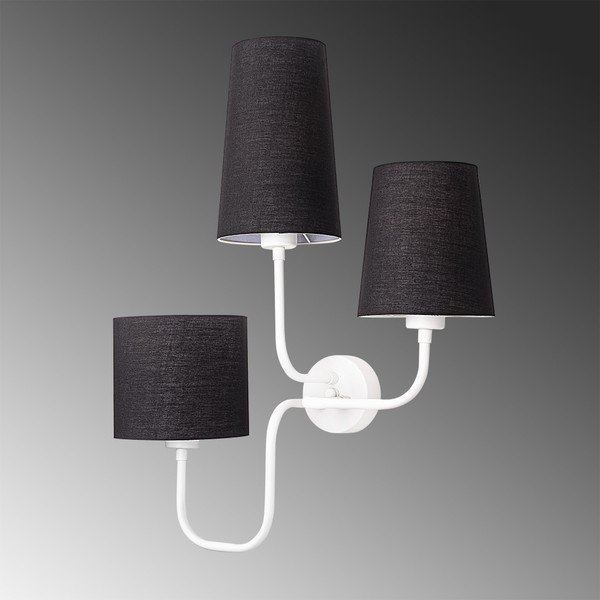 Bela kovinska stenska svetilka s črnimi odtenki Opviq lights Eleni-image-3