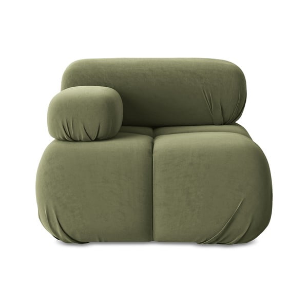 Svetlo zelen žameten modul za sedežno garnituro (levi kot) Lokua – Makamii