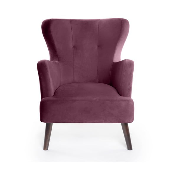 Vijoličen žameten fotelj z naslonom Noemye – Bonami Selection-image-2
