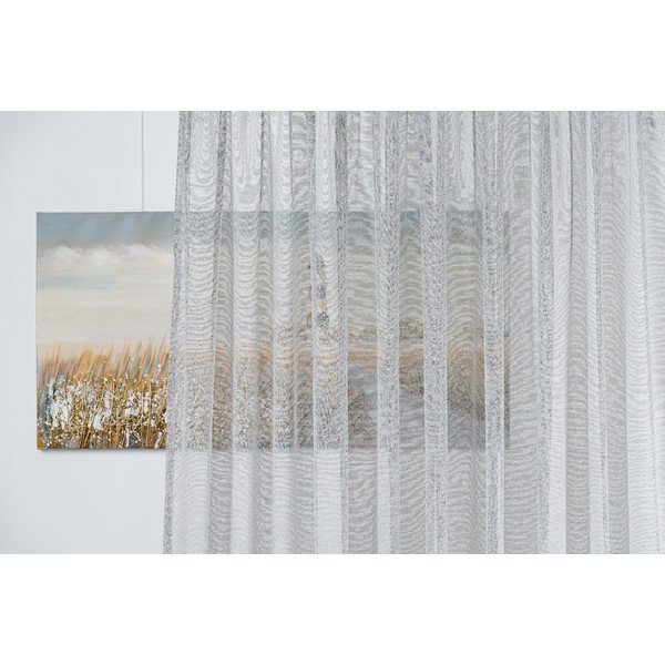 Siva prosojna zavesa 300x245 cm Carmine – Mendola Fabrics-image-1