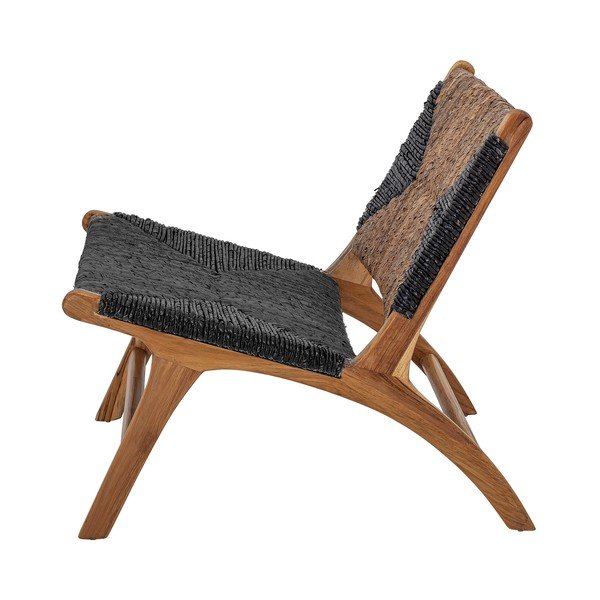 Črno-rjav fotelj s prepletom Grant - Bloomingville-image-3