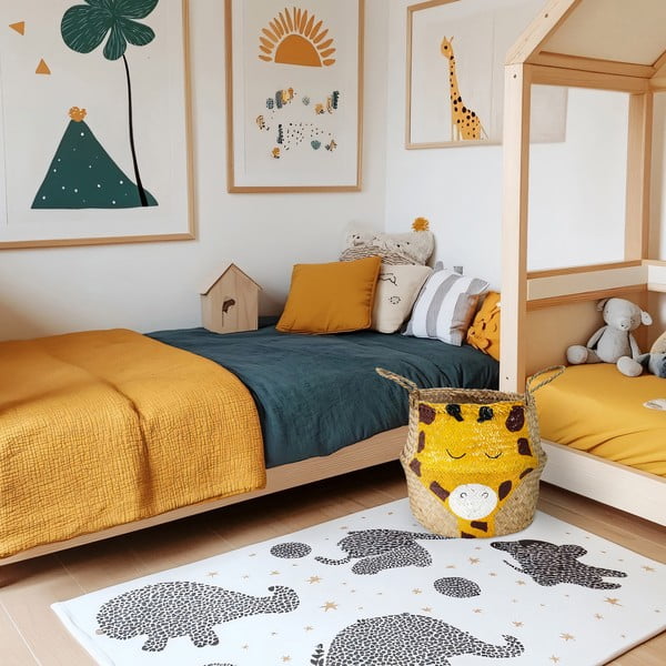 Rumena/naravna otroška škatla za shranjevanje iz morske trave ø 30x28 cm Giraffe – Compactor-image-1