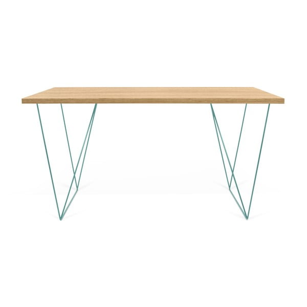Delovna miza z zelenimi nogami TemaHome Flow, 140 x 75 cm