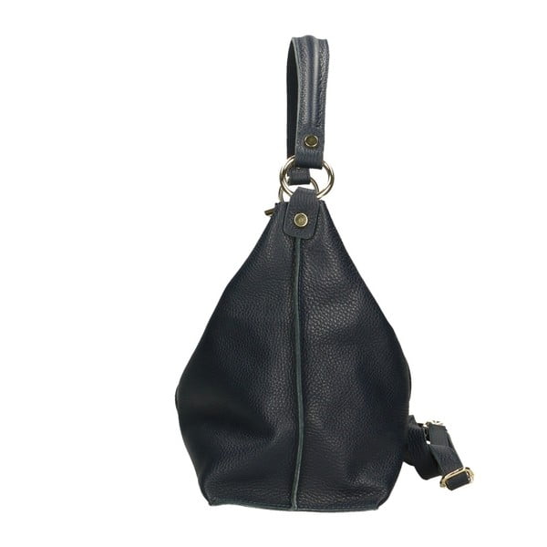 Temno modra usnjena torbica Chicca Borse Hagoda-image-3