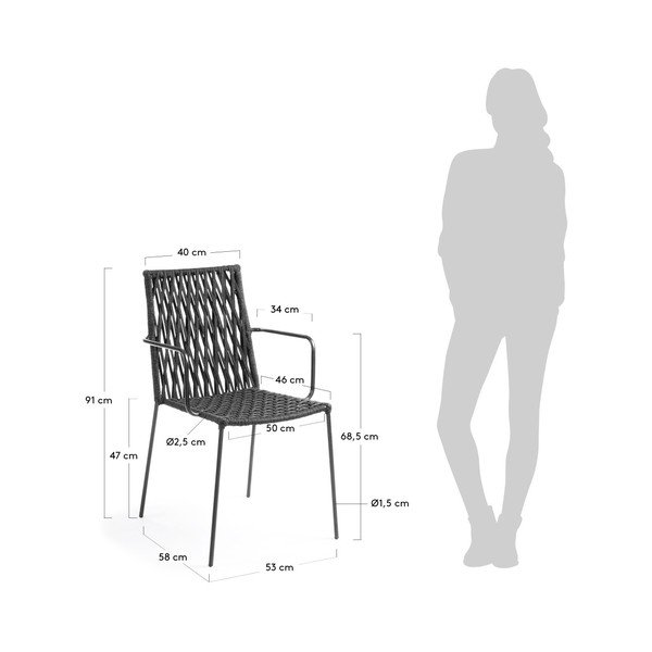 Komplet 4 temno sivih stolov La Forma Bettie-image-3