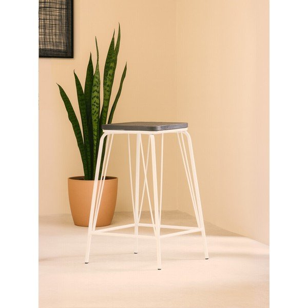 Bel/v temni naravni barvi stolček iz masivnega bresta District – Premier Housewares-image-1