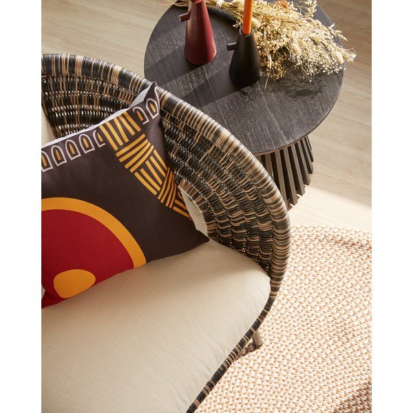 Bež preproga iz reciklirane plastike Kave Home Rodhe, ø 150 cm-image-1