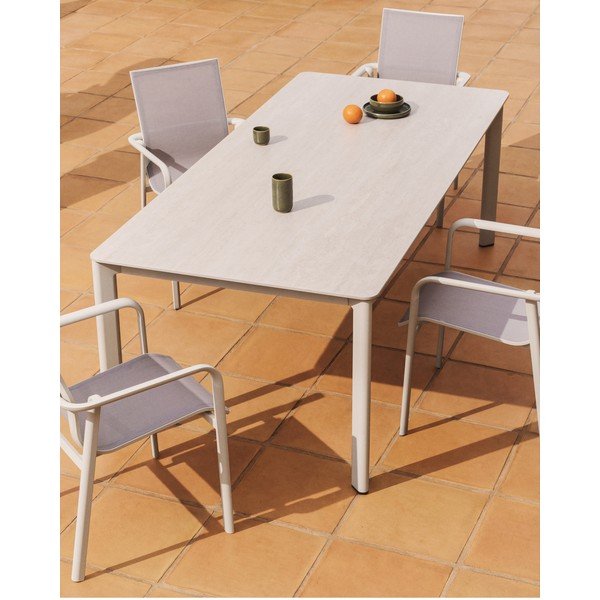 Vrtna miza s kamnito mizno ploščo 100x220 cm Anafi – Kave Home-image-2