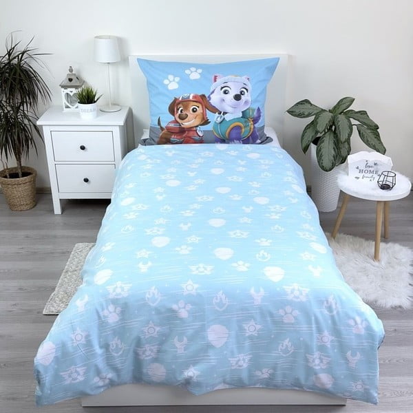 Modra enojna bombažna otroška posteljnina 140x200 cm Paw Patrol – Jerry Fabrics-image-2