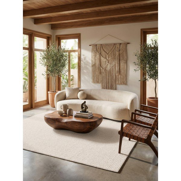 Kremno bela preproga 80x150 cm Lumen Liso – Universal-image-1