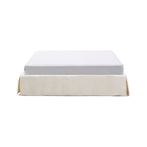 Bela oblazinjena zakonska postelja brez vzglavja 160x200 cm Jaira – Kave Home-image-4