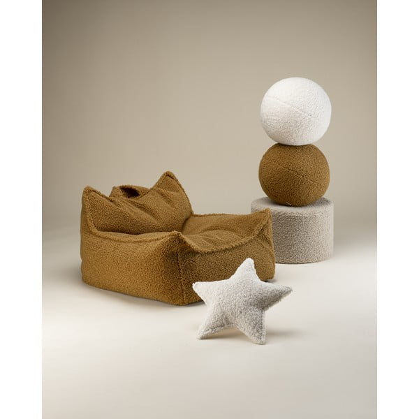 Rjava otroška vreča za sedenje iz tkanine bouclé Chair – Wigiwama-image-4