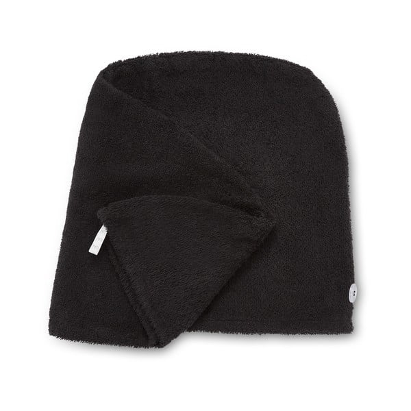 Črne hitro sušeče bombažne brisače za lase v kompletu 2 ks 20x13 cm Quick Dry – Catherine Lansfield-image-2