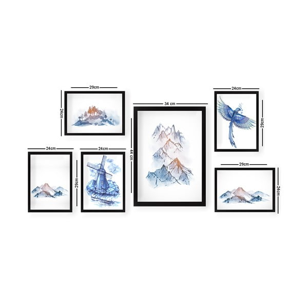Slike v kompletu 6 kos Watercolor - Wallity-image-2