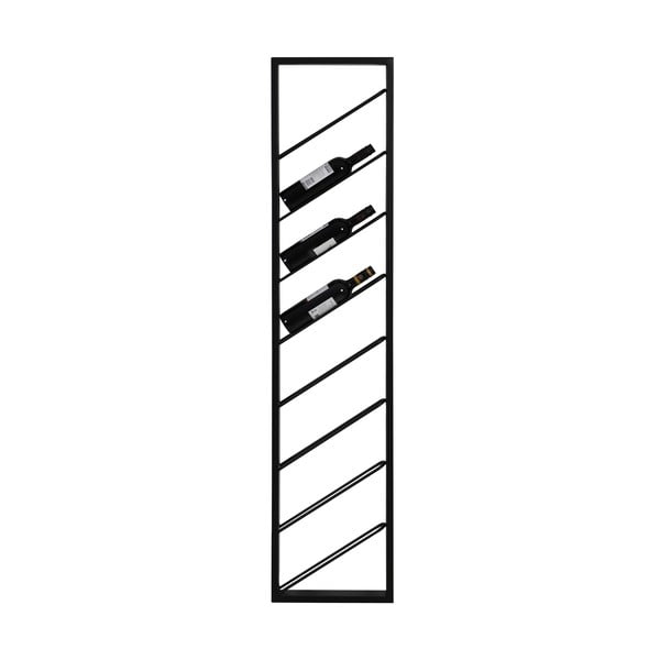 Črno stensko kovinsko držalo za vino število steklenic 8 36x160x6 cm Malbeo – Light & Living