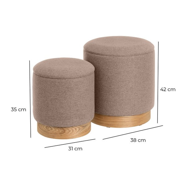 Svetlo rjavi tabureji 2 ks – Casa Selección-image-4