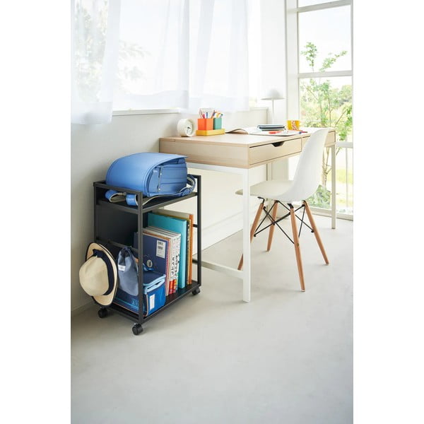 Črn kovinski regal na koleščkih 42x60 cm Tower – YAMAZAKI-image-2