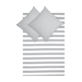 Siva bombažna posteljnina Kjana, 200 x 200 cm