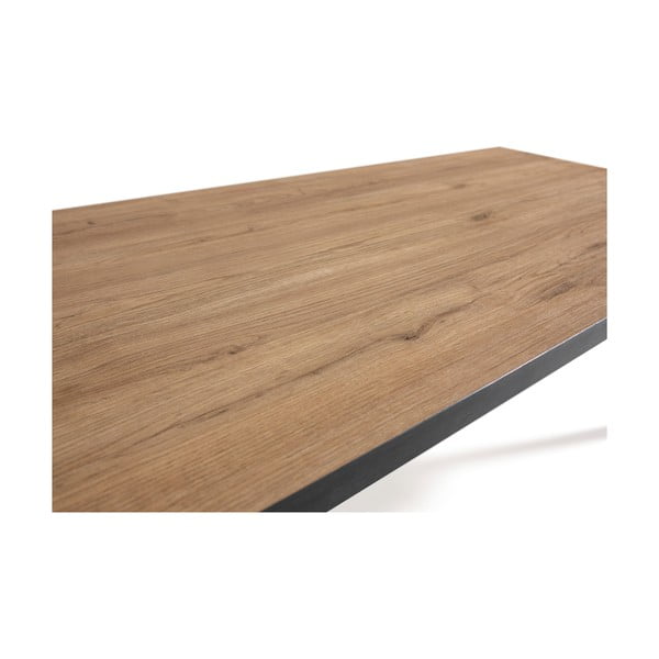 Črna/naravna mizica z mizno ploščo v hrastovem dekorju 60x120 cm Sindi – Marckeric-image-4