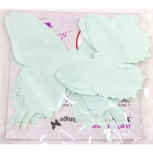 Komplet 12 zelenih 3D nalepk Ambiance Butterflies-image-2