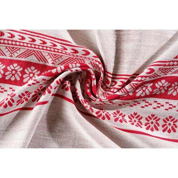 Rdeče-bež zavesa 140x255 cm Doina – Mendola Fabrics-image-1