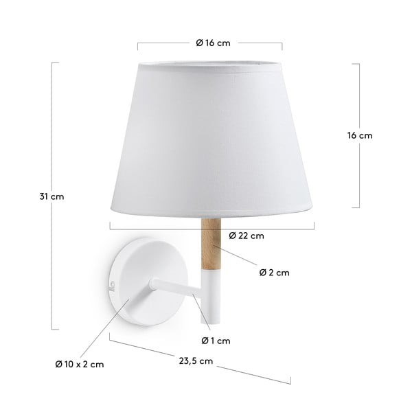 Bela stenska svetilka Kave Home Moskov-image-2