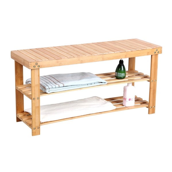 Bambusova polica za 8 parov čevljev Songmics, širina 90 cm-image-1
