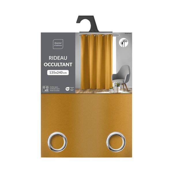 Oker rumena zatemnitvena zavesa 135x240 cm Occult – douceur d'intérieur-image-4