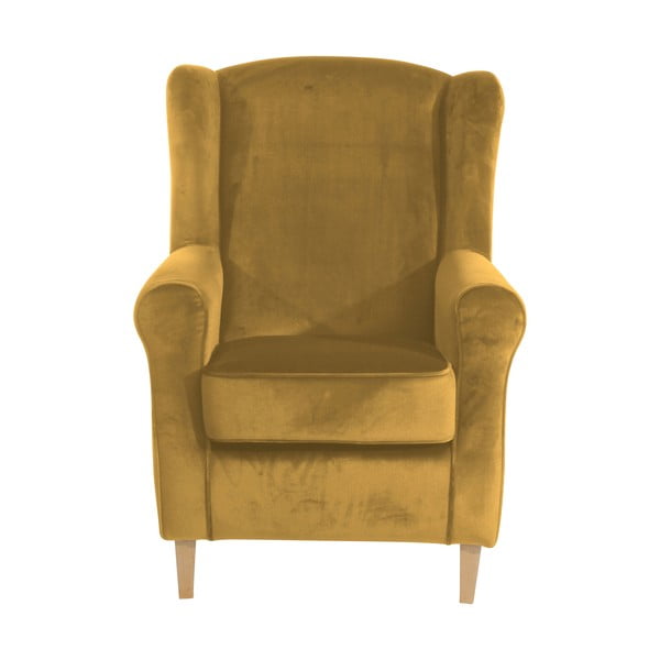 Gorčično rumen fotelj Max Winzer Lorris Velur Corn Mustard-image-2
