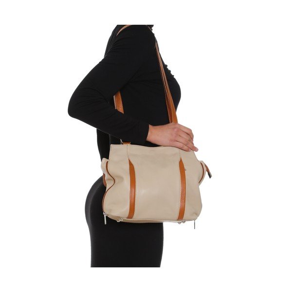 Usnjena torbica Anna Luchini 2139 Beige-image-4