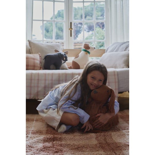 Svetlo rožnata pralna ročno tkana bombažna preproga 140x190 cm Tartan Rose – Lorena Canals-image-3