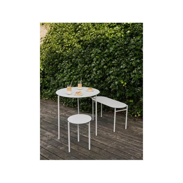 Bela kovinska okrogla jedilna miza ø 70 cm Disc – Zone-image-1