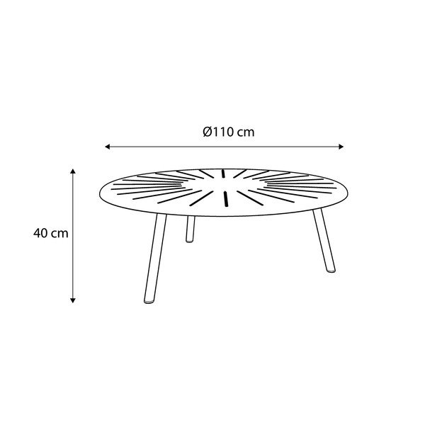 Aluminijasta okrogla vrtna mizica ø 110 cm Fleole – Ezeis-image-3