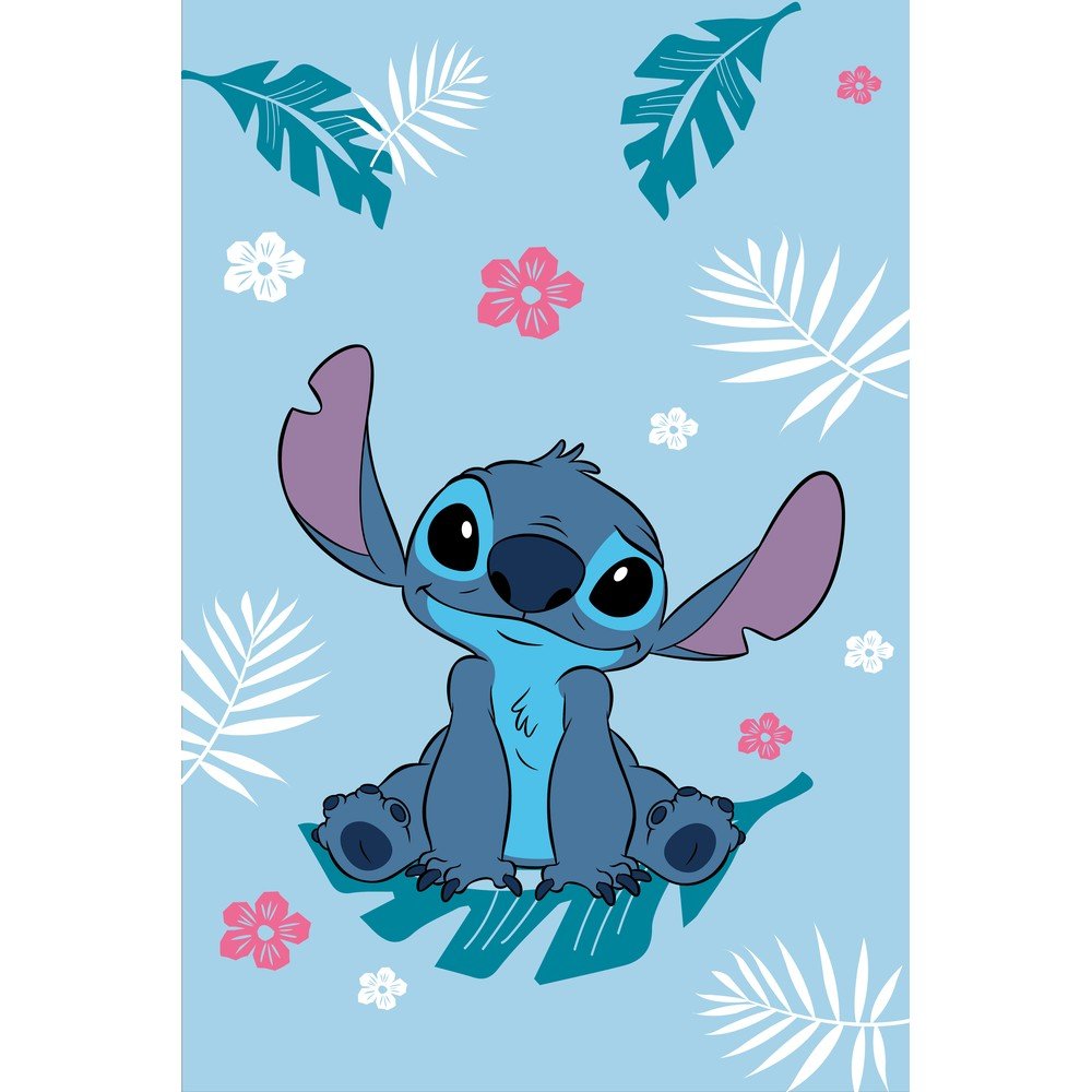 Modra otroška odeja iz flisa 100x150 cm Lilo a Stitch "Blue"