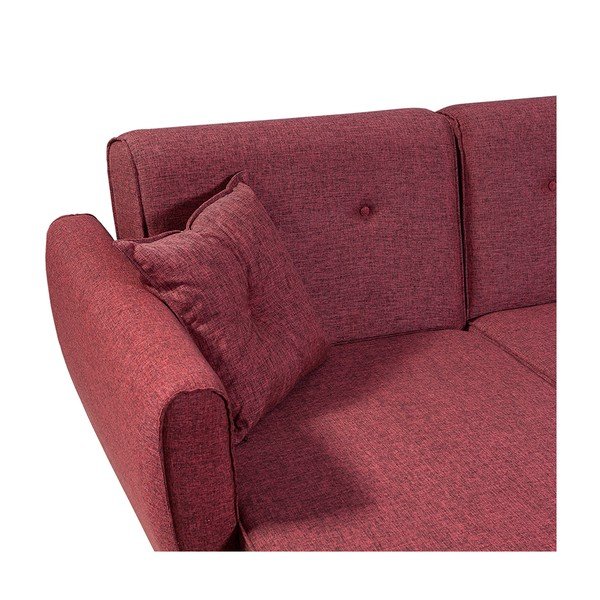 Bordo rdeča raztegljiva kotna sedežna garnitura Aria – Balcab Home-image-4