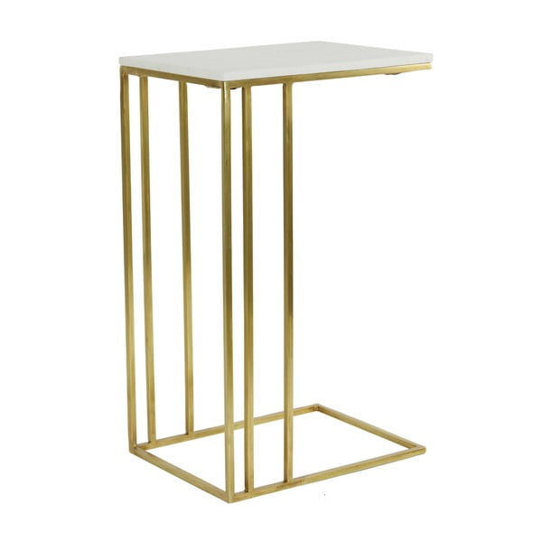 Stranska mizica z mizno ploščo v marmornem dekorju 31x41 cm Roshan – Light & Living-image-2