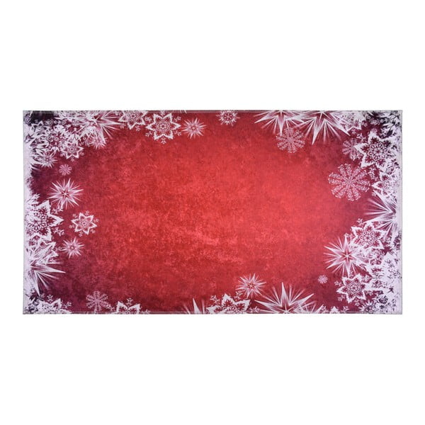 Rdeča in bela preproga Vitaus Snowflakes, 80 x 150 cm
