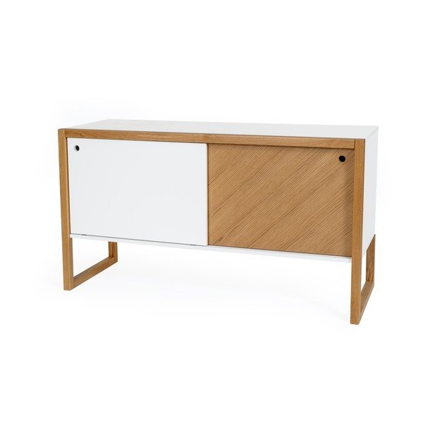 Komoda iz rjavega in belega hrasta Woodman Cubis-image-2