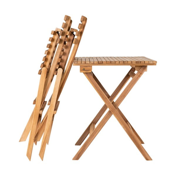 Vrtna jedilna garnitura v naravni barvi za 2 osebi Cuenca – House Nordic-image-2