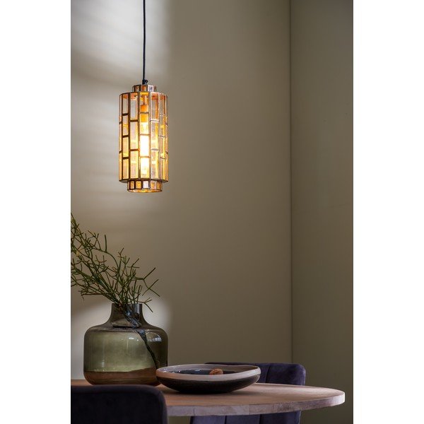 Viseča svetilka v bronasti barvi s steklenim senčilom Søstrene – Light & Living-image-1