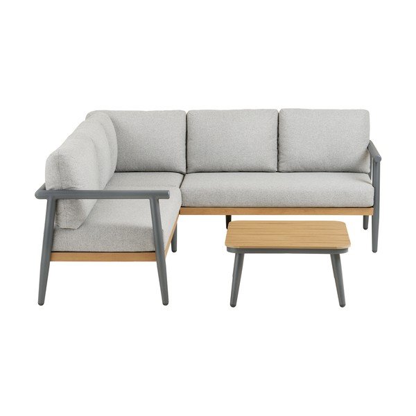 Siva oblazinjena vrtna garnitura za 4 osebe Comillas – House Nordic-image-2