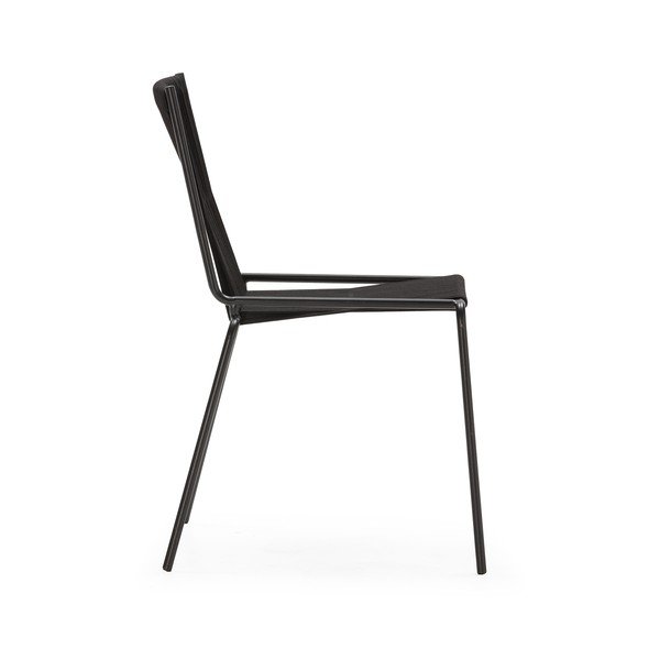 Črni kovinski jedilni stoli v kompletu z možnostjo nalaganja 2 ks Emily – Marckeric-image-4